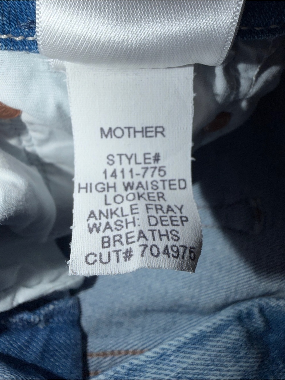 Mother Jeans Women's High Waisted Looker Ankle Fray Jeans Deep Breaths Size 32 - Picture 9 of 13